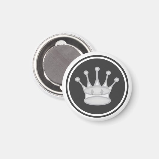 Schess Piece White Queen Magnet (Vorderseite/Rückseite)