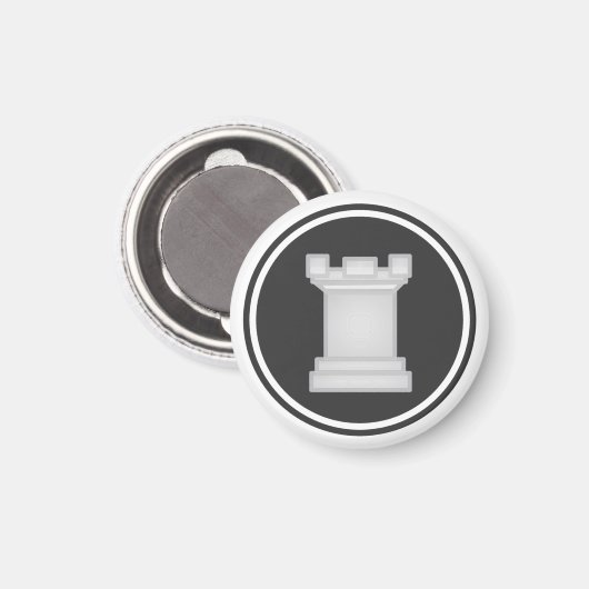 Schess Piece White Rook Magnet (Vorderseite/Rückseite)