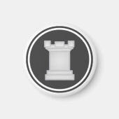 Schess Piece White Rook Magnet (Vorne)