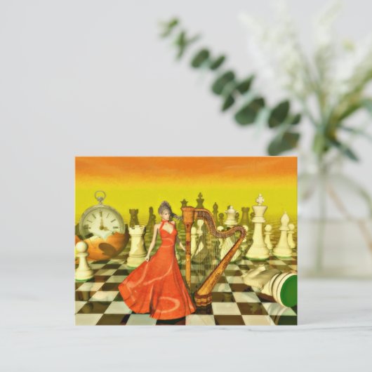 Schess Queen Postkarte (Stehend Vorderseite)