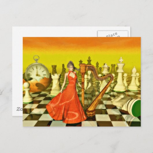 Schess Queen Postkarte (Vorne/Hinten)