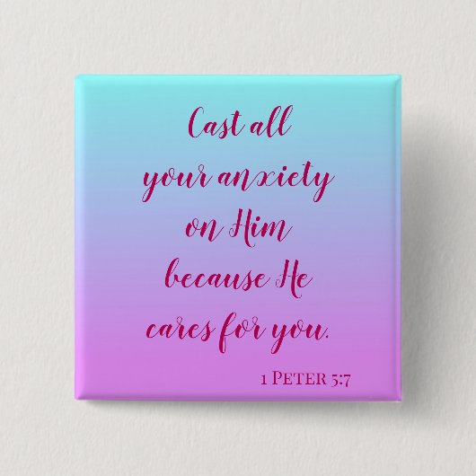 Scheuen Sie Ihre Angst lila und blau ombre Button (Vorderseite)