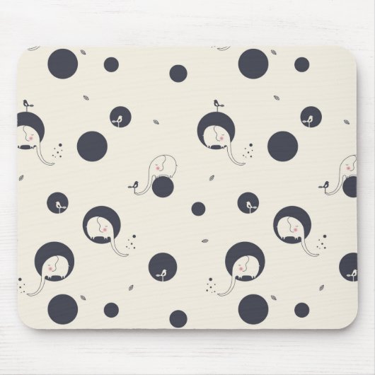 Scheuer Elefant-Muster Mousepad (Vorne)