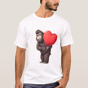 Scheuer Gorilla mit Herzballon T-Shirt