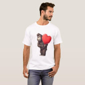 Scheuer Gorilla mit Herzballon T-Shirt (Vorne ganz)