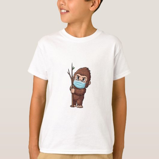 Scheues Sasquatch-Gesichtsmaske Kinder T-Shirt (Vorderseite)
