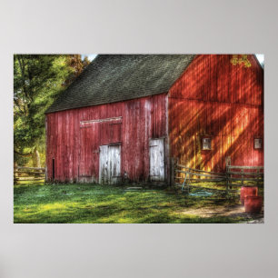 Scheune - die alte rote Scheune Poster