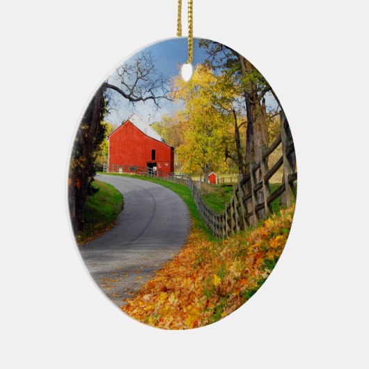 Scheune im Fall Keramik Ornament (Rechts)