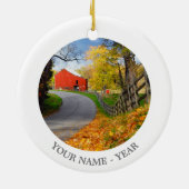 Scheune im Fall Keramik Ornament (Hinten)