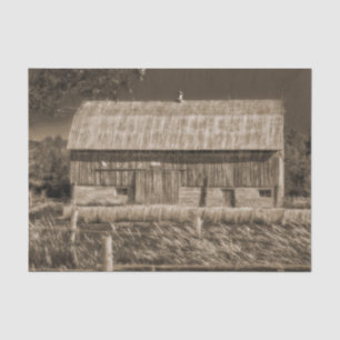 Scheune Sepia Braun Vintage Land Rustikale Farm Seidenpapier