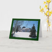 Scheune, Silo u. Immergrün im Schnee Karte (Gelbe Blume)