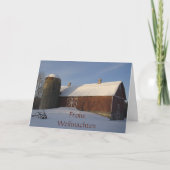 Scheune Snowy rotes Frohe Weihnachten (Vorderseite)