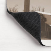 Scheune und Basketballkorb Sepiaton mousepad (Ecke)