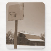 Scheune und Basketballkorb Sepiaton mousepad (Vorne)