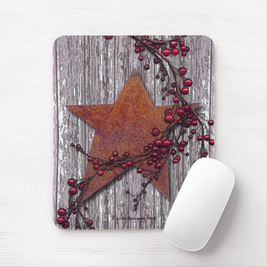 Scheunen-Bretter mit verrostetem Stern Mousepad (Mit Mouse)
