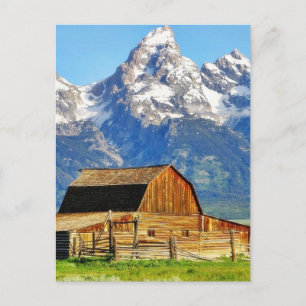 Scheunen Grand Tetons Berge Postkarte