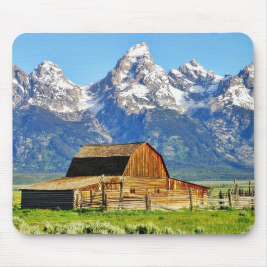Scheunen großartige Tetons Berge Mousepad (Vorne)