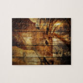 Scheunen-Holz-Weißwedelhirsch des Outdoorsman Puzzle (Horizontal)
