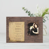 Scheunen-hölzerne Schönheits-Abschluss-Mitteilung Einladung (Stehend Vorderseite)