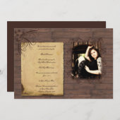 Scheunen-hölzerne Schönheits-Abschluss-Mitteilung Einladung (Vorne/Hinten)