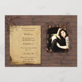 Scheunen-hölzerne Schönheits-Abschluss-Mitteilung Einladung