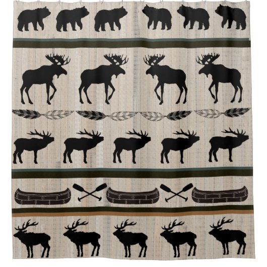 Scheunen-hölzerner Duschvorhang (Vorderseite)