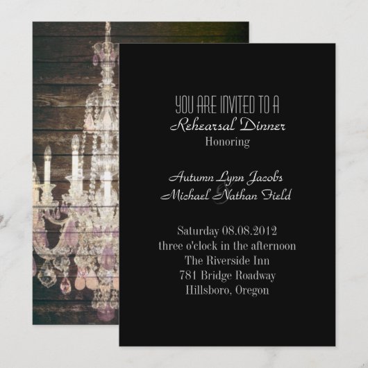 Scheunen-hölzernes Einladung (Vorne/Hinten)