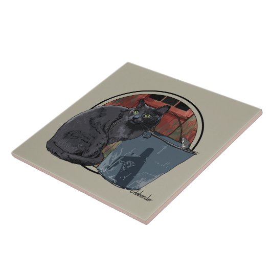 Scheunen-Katze Fliese (Seite)