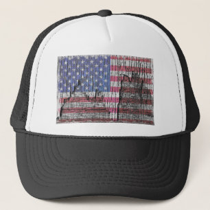 Scheunen-Schälende Bemalte Patriotische Amerikanis Truckerkappe