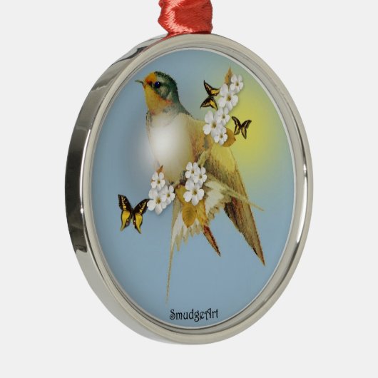 Scheunen-Schwalbe Silbernes Ornament (Rechts)