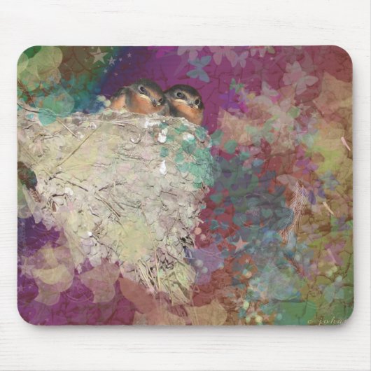 Scheunen-Schwalben-Fantasiesechziger jahre zwei Mousepad (Vorne)