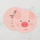 Scheunen-Schweinchen Einladung (Vorne/Hinten)