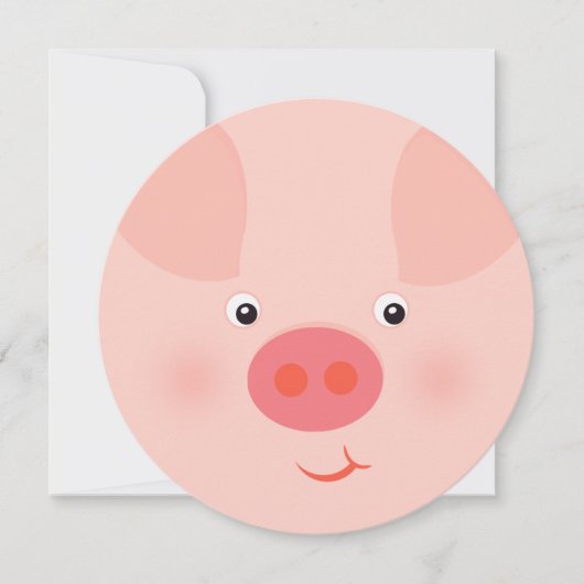 Scheunen-Schweinchen Einladung (Vorderseite)