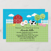 Scheunen-Tier-Babyparty-Einladung Einladung (Vorne/Hinten)