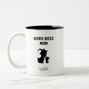 Scheunenboss-Mutter Bauernhoftierliebhaberin Landf Zweifarbige Tasse