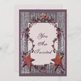 Scheunenbretter verrosteten Sterne Einladung