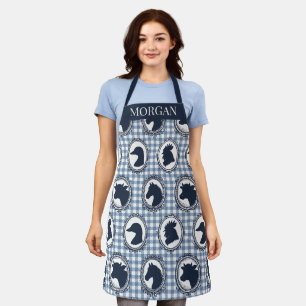 Scheunenhof-Landhausküche Gingham - Navy & Blau Schürze