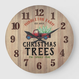 Scheunenholz - Frische vom Bauernhof 🎄 Weihnachts Große Wanduhr