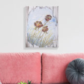 Scheunenholz-Rosen Leinwanddruck (Insitu (Wohnzimmer))