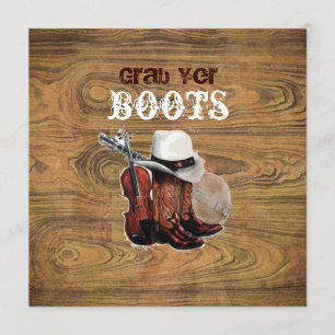 Scheunenholz Rustikale Country Cowboy Hochzeit Einladung