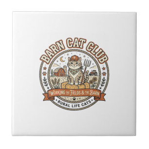 Scheunenkatzenclub Katze Bauernhof Tier Mashup Kat Fliese