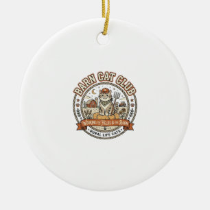 Scheunenkatzenclub Katze Bauernhof Tier Mashup Kat Keramik Ornament
