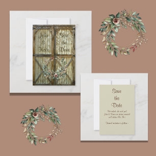 Scheunentor und Blumen Western Hochzeit Merken Sie Save The Date