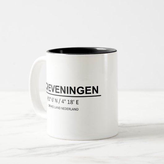 Scheveningen Coordinaten - Scheveningen Coordinate Zweifarbige Tasse (Vorderseite Links)