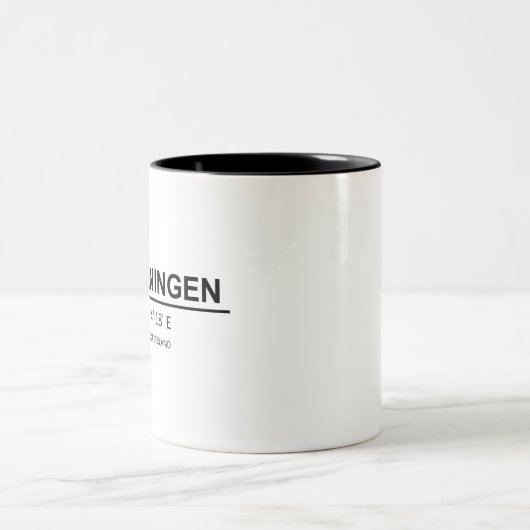 Scheveningen Coordinaten - Scheveningen Coordinate Zweifarbige Tasse (Mittel)