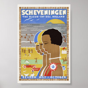 Scheveningen Den Haag auf See. Holland Vintag Poster