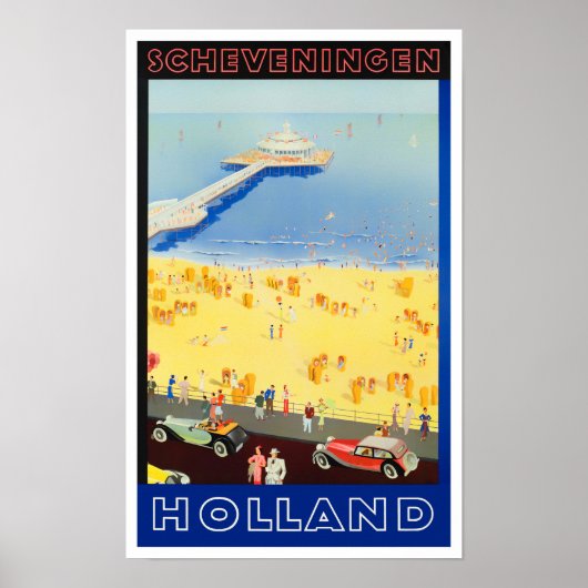 Scheveningen Holland Vintage Reise Poster (Vorne)