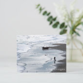 Scheveningen Strand: Meer kommt bei Dämmerung ans  Postkarte (Stehend Vorderseite)