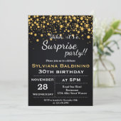 SCHH... EIN ÜBERRASCHENDES PARTY... BIRTHTAGE INVI EINLADUNG (Stehend Vorderseite)