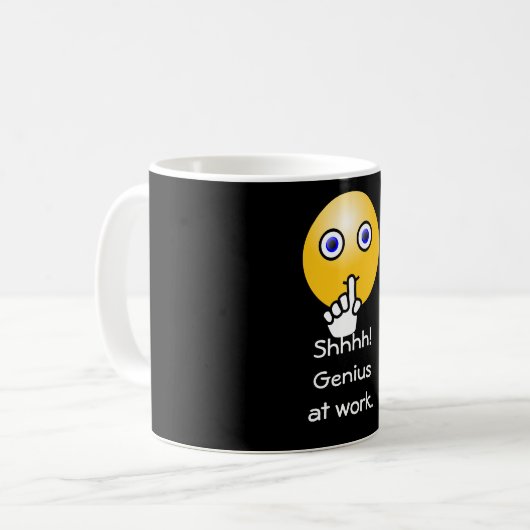 Schhhh! Genie am Arbeitsplatz — Tasse des Kaffees (Vorderseite Links)
